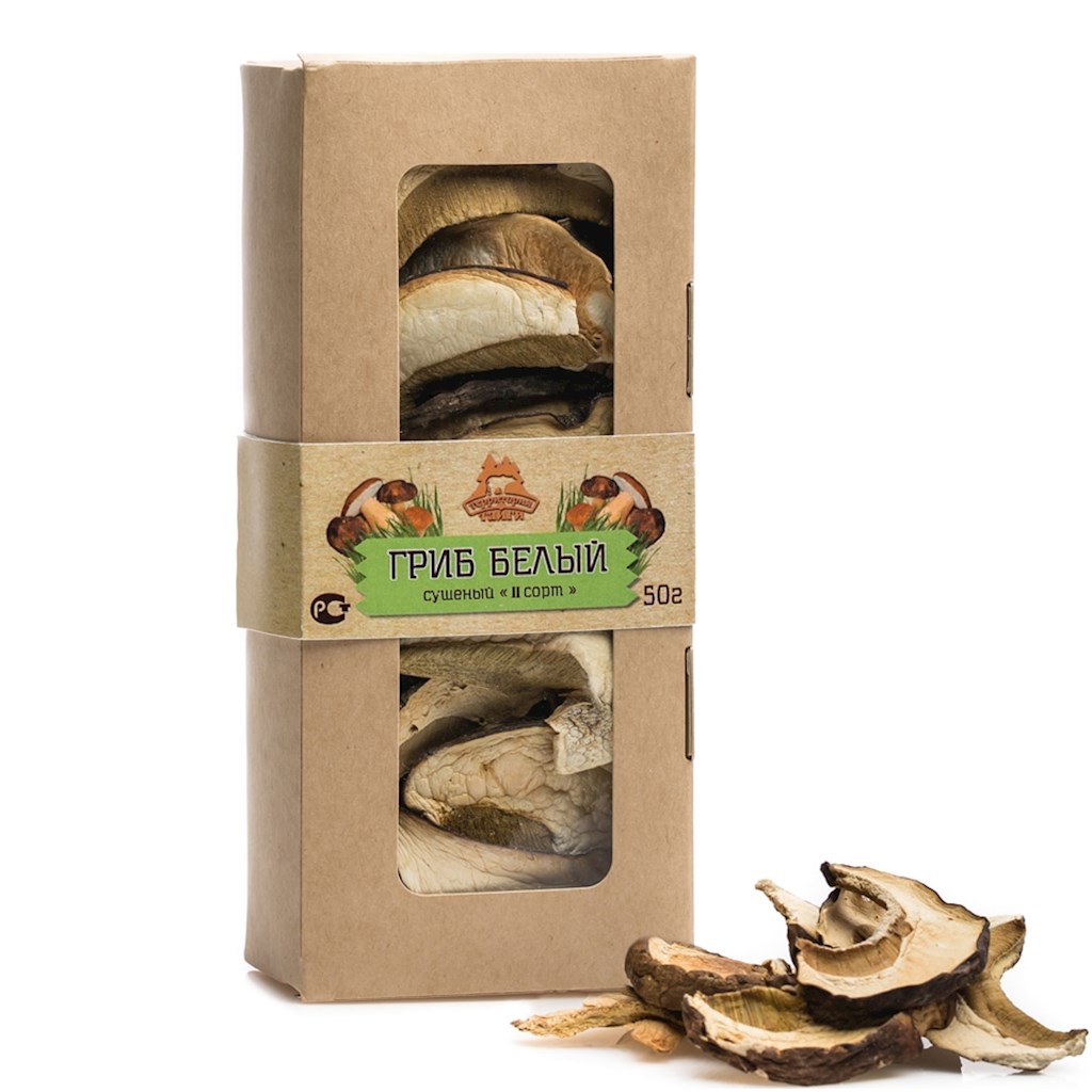 50g Territorija Taigi  Steinpilze getrock. // Гриб белый 2 сорт сушеный 