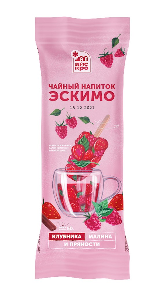 65g ICECRO Himbeer-Erdbeer Tee // Малино-клубничный чай с базиликом и корицей 