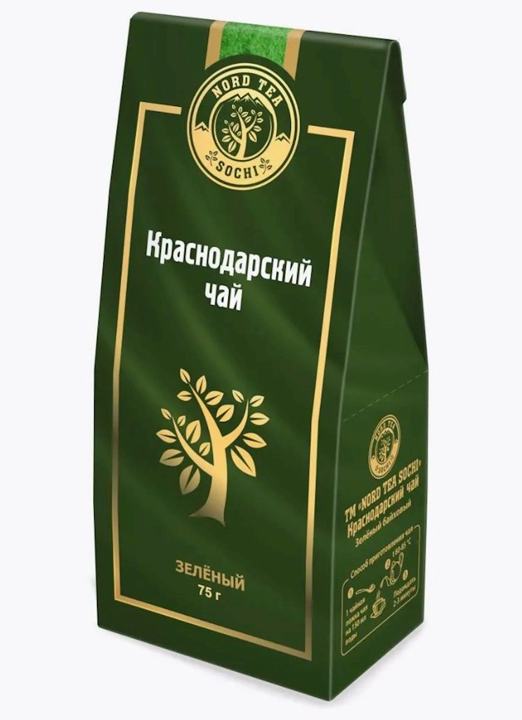 75g KrasnodarGostTee Grüner Tee "Bayhovyj“  //  Чай  зеленый чай «Байховый»