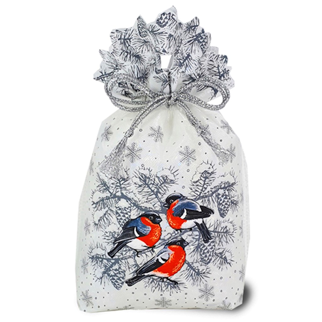 Weihnachtstasche „Nach dem Fenster -Gimpel" 25,3x38cm 1st // Мешочек "За окошком снегири"  25,3х38 см