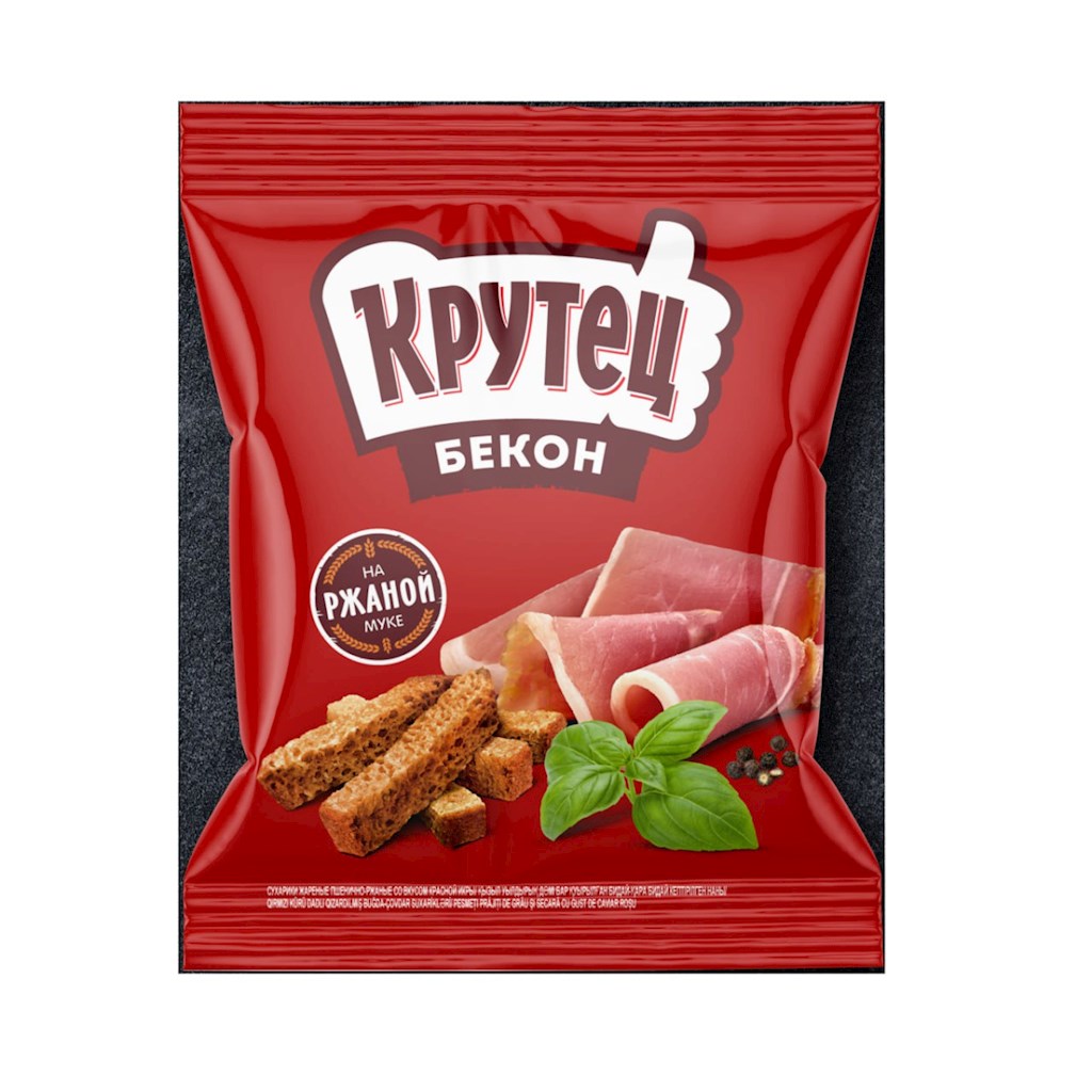 35g Krutec Zwieback mit Schinkengeschmack  // Крутец Сухарики пшенично-ржаные со вкусом бекон