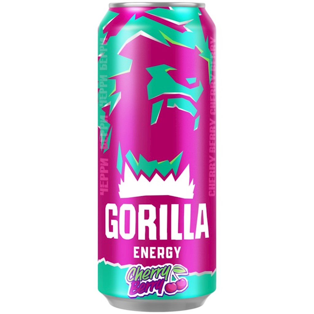 450ml GORILLA Energy Drink Cherry Berry // HELL Энергетический напиток Вишня 