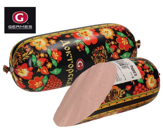 800g MS Brühwurst Doktorskaja CHOCHLOMA // Вареная колбаса «Докторская Хохлома» 