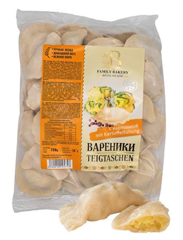 750g Family Bakery Vareniki mit Kartoffel und Zwiebeln // Вареники с картошкой с луком 