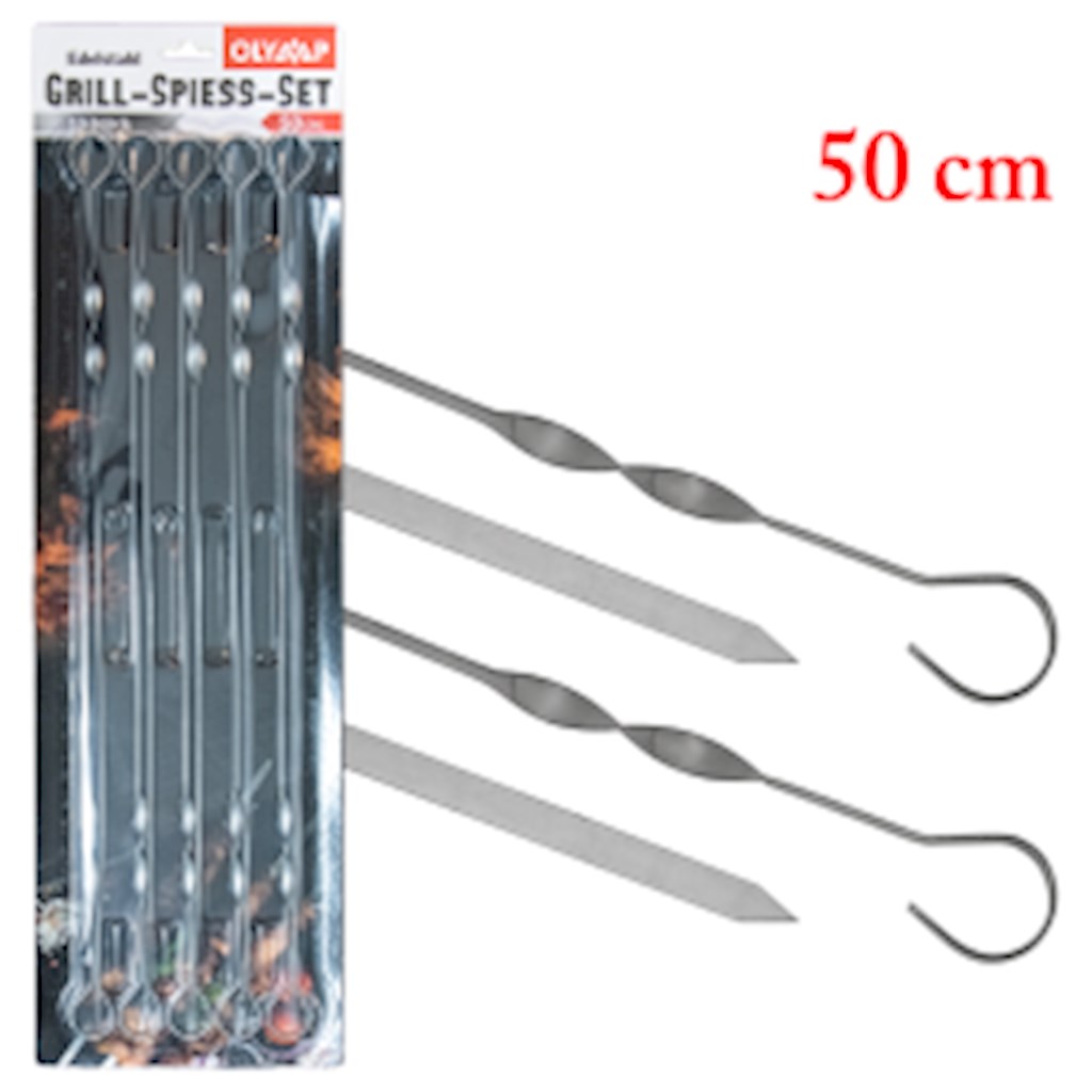 10er Grillspießset  50cm // Шампуры, 10 шт. (50 см), 10 мм ширина,нержавеющая сталь 