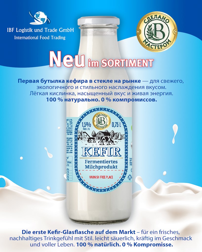 0,75l Vom Meister gemacht Kefir 1,5% Fett// Сделано Мастером Кефир домашний 1,5% 