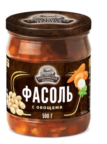 500g Semiluki Bohnen gebacken mit Gemüse Фасоль печеная с овощами