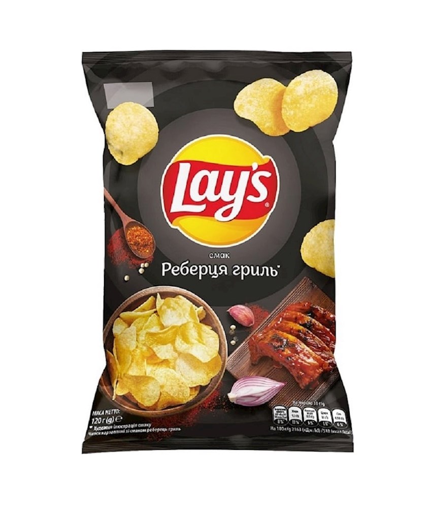 120g  Lays Kartoffelchips mit Grillrippchen Aroma  // Картофельные чипсы Lay's со вкусом жареных ребрышек