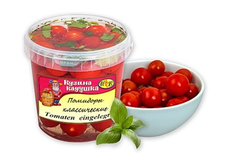 1l Kuz.Kad. kleine Tomaten malosol  mit Dill  // Помидоры малосольные  с укропом