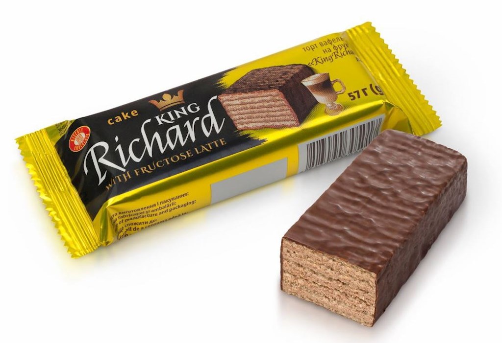 57g BS Waffelschnitte "King Richard" Fruktose /Lattearom // Вафли "Король Ричард" на фруктозе со вкусом Латте