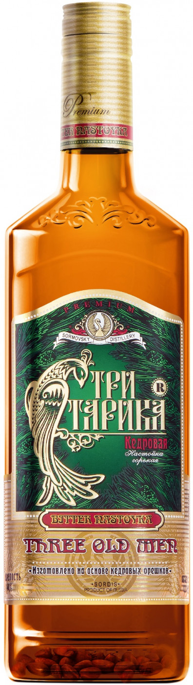 0,5L Sordis Zeder Nastoika Kedrowaja Drei Alte Männer Alc.38° Vol. Vodka Bitter