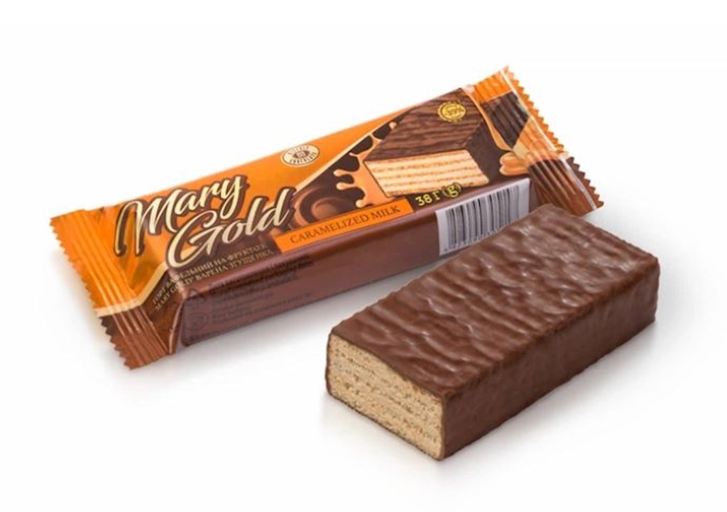 38g BS Waffelschnitte "Mary Gold" GKM m.Fruktose // Вафли "Mary Gold" со вкусом вареной сгущенки