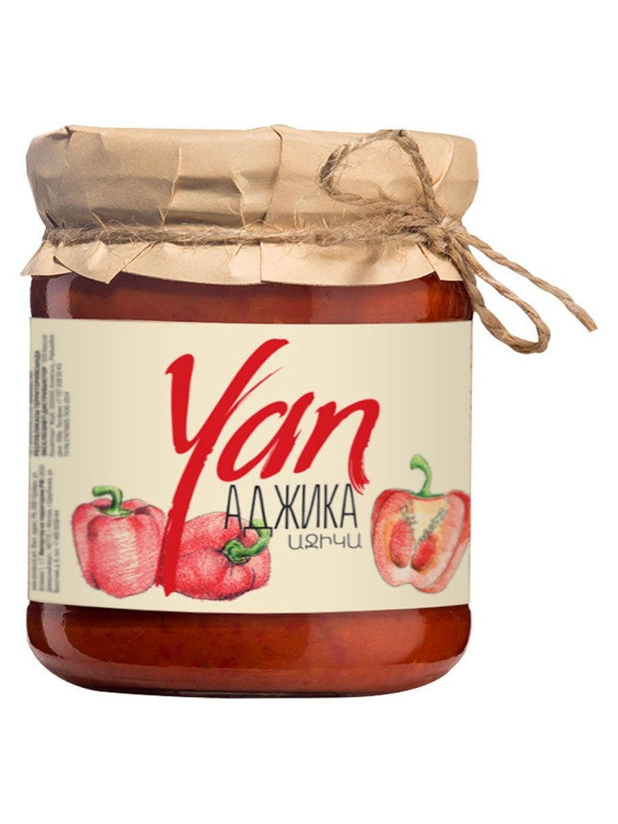 250g YAN scharfe Tomatensoße Adjika OHNE KONSERVIERUNGSSTOFFE Adgika АДЖИКА АРМЯНСКАЯ