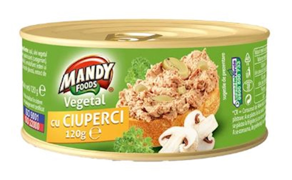 120g Mandy Foods Gemüseaufstrich m Pilze /Pate cuiperci // Овощной Паштет с грибами 