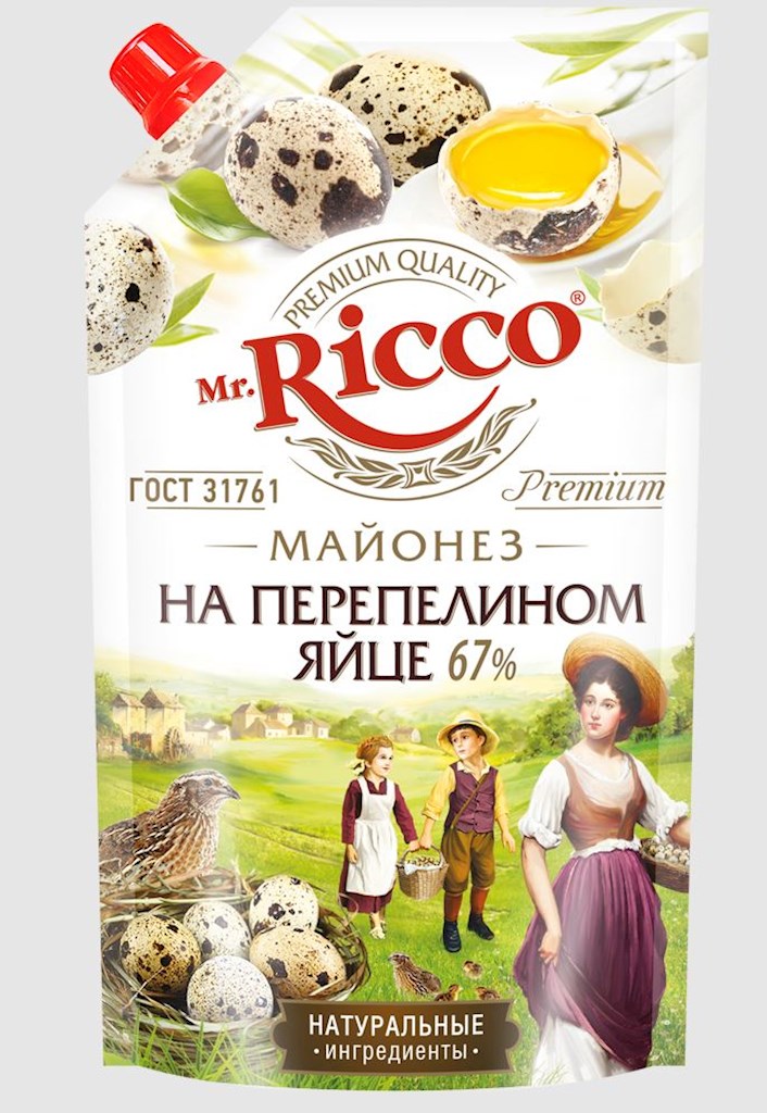 375g Mr.Ricco Mayonnaise mit Wachteleier 67% Fett  // Майонез с перепелиным яйцом 67% 