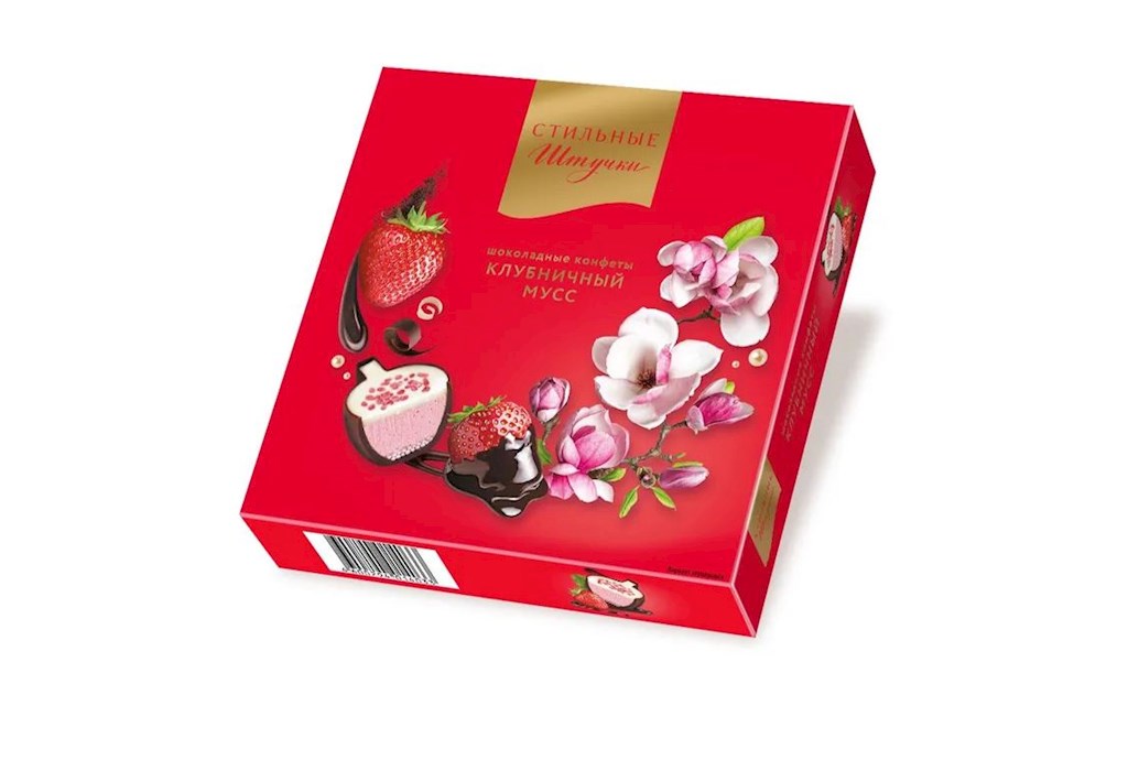 104g Stilnie Stuchki Pralinen Erdbeermousse  // Конфеты шоколадные Клубничный Мусс