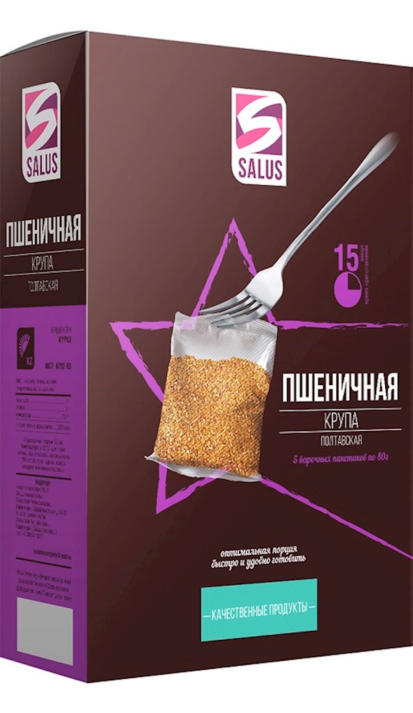 Set 13+1 Salus Weizengraupe in Kochbeuteln (5*80) // Пшеничная крупа в варочных пакетах сет