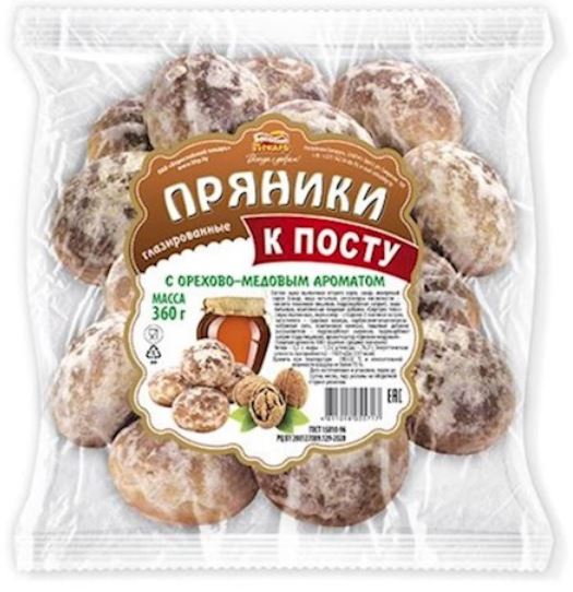 360g BP Prjaniki "K Postu" mit Honig-Nussgeschmack //Брестский Пекарь Пряники К Посту с медово-ореховым вкусом