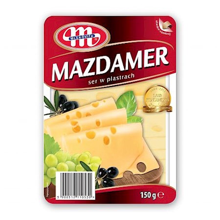 150g Mlekovita Käse Mazdamer in Scheiben //  Сыр Масдамер нарезка 