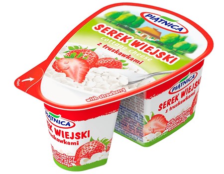 150g Hüttenkäse mit Erdbeeren // Piatnica Творог зернистый с клубникой