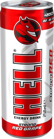 250ml Energy Drink Strong Red Grape // HELL Энергетический напиток Строн рэд грэйп