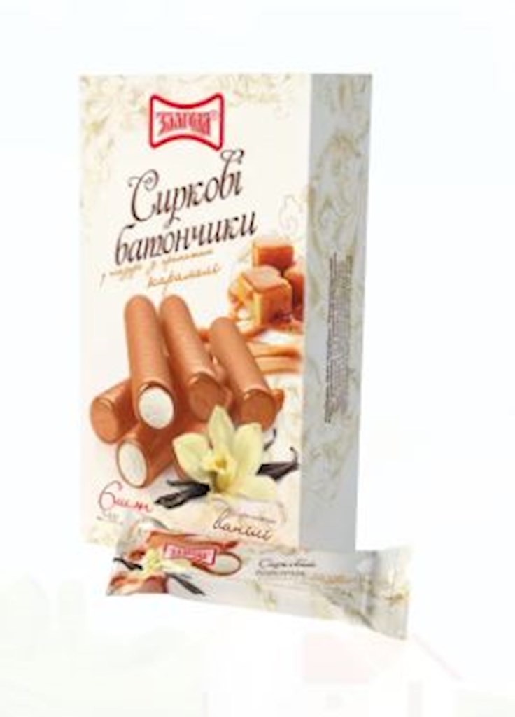 120g Zlagoda Quarkriegel in Glasur mit Karamell // Сырок творожный с карамелью 