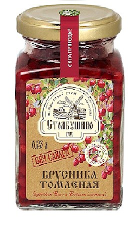 0,23l Stolbushino Preiselbeeren eingekocht ohne Zucker // Брусника Томленая без сахара