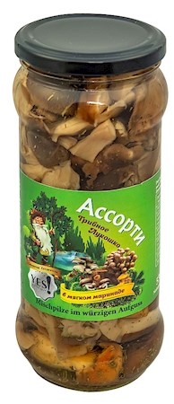 530g YES! Pilze Assorti  mild gesalzen // Грибное ассорти малосоленное 