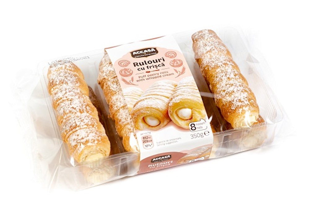 350g Accasa BT-Röllchen Schlagsahne/Rulou cremefrisca // Слоеные трубочки со взбитыми сливками