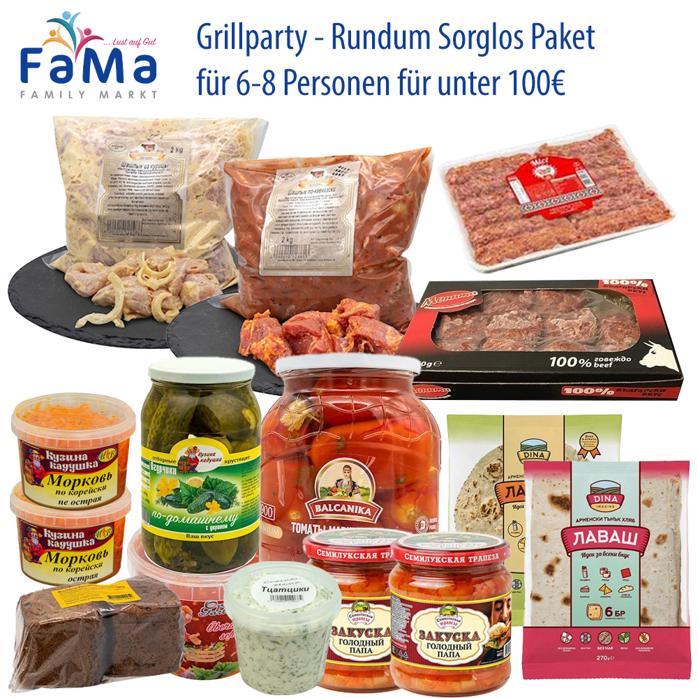 Grillparty - Rundum Sorglos Paket für 6-8 Personen für unter 100€ // Барбекю-вечеринка - всесторонняя беззаботность
