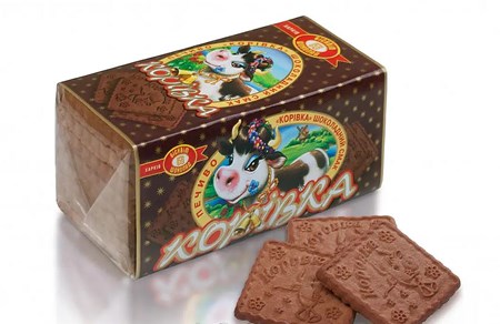180g BS 33 Korovi Zuckerkekse mit Kakaogeschmack // Печенье с шоколадным вкусом