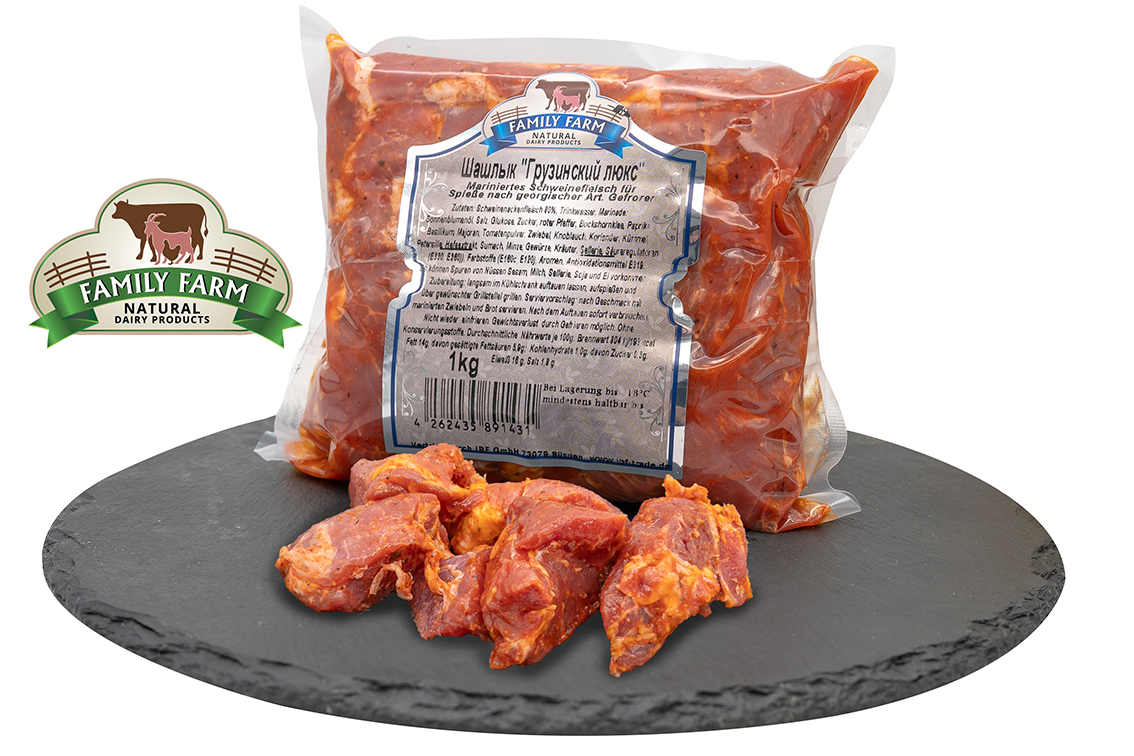 1,0 kg Schaschlik aus Schweinenacken "Georgian Deluxe"  //  Шашлык Грузинский люкс