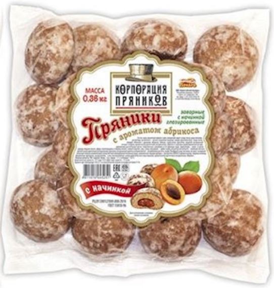 360g BP Prjaniki mit Aprikosengeschmack //Пряники «Корпорация пряников» со вкусом Абрикоса