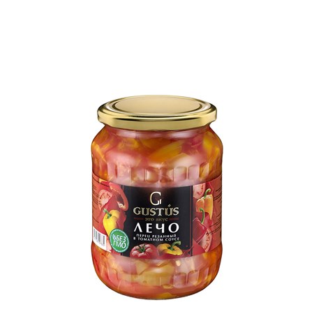 680g Gustus Letscho, Paprika in Tomatensoße // Лечо Перец резанный в томатном соусе