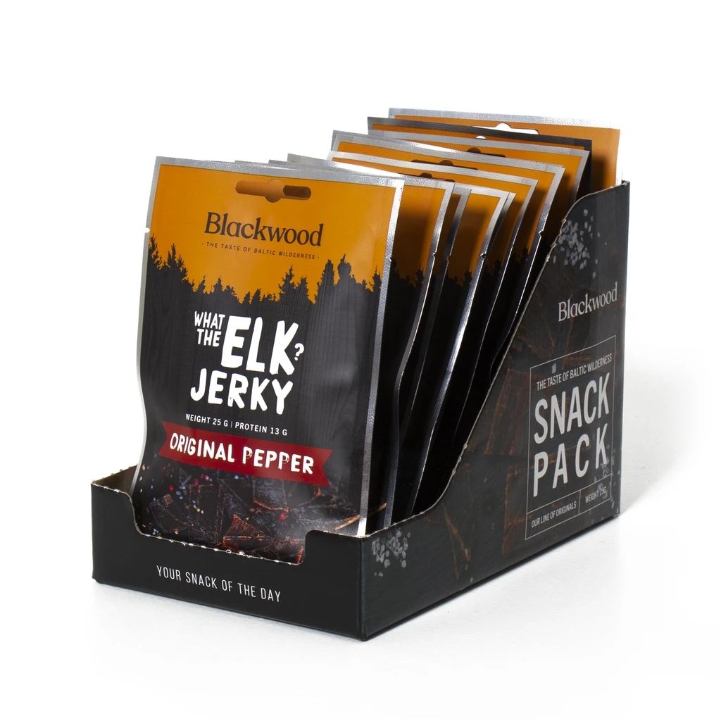 PFEFFER JERKY Elchfleisch 15er Packung Wildfleisch Trockenfleisch PEPPER ELK Jerky’s
