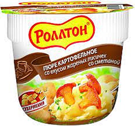 40g Kartoffelpüree mit Pilzgeschmack // Роллтон Картофельное пюре со вкусом лисичек