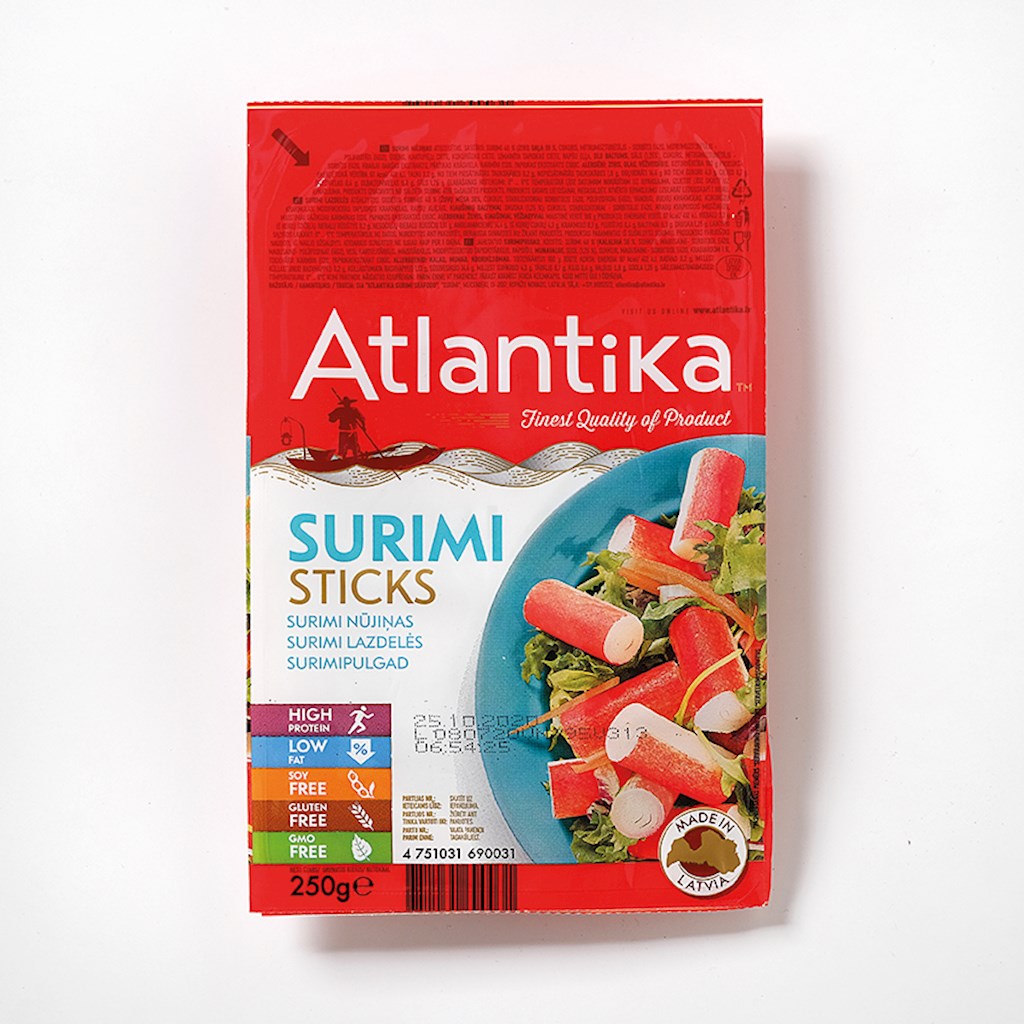 250g Atlantika Surimi Krabbenstäbchen -18°C // Палочки крабовые Сурими