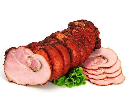 Fleischrolle gegart mit Knoblauch ca. 300g gepökelt geräuchert Hausmacherart