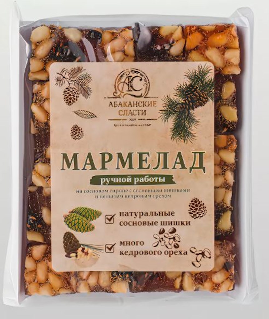 200g Abakan.Slasti Tannenzapfenmarmelade mit Pinienkernen // Мармелад из сосновых шишек с кедровым орехом