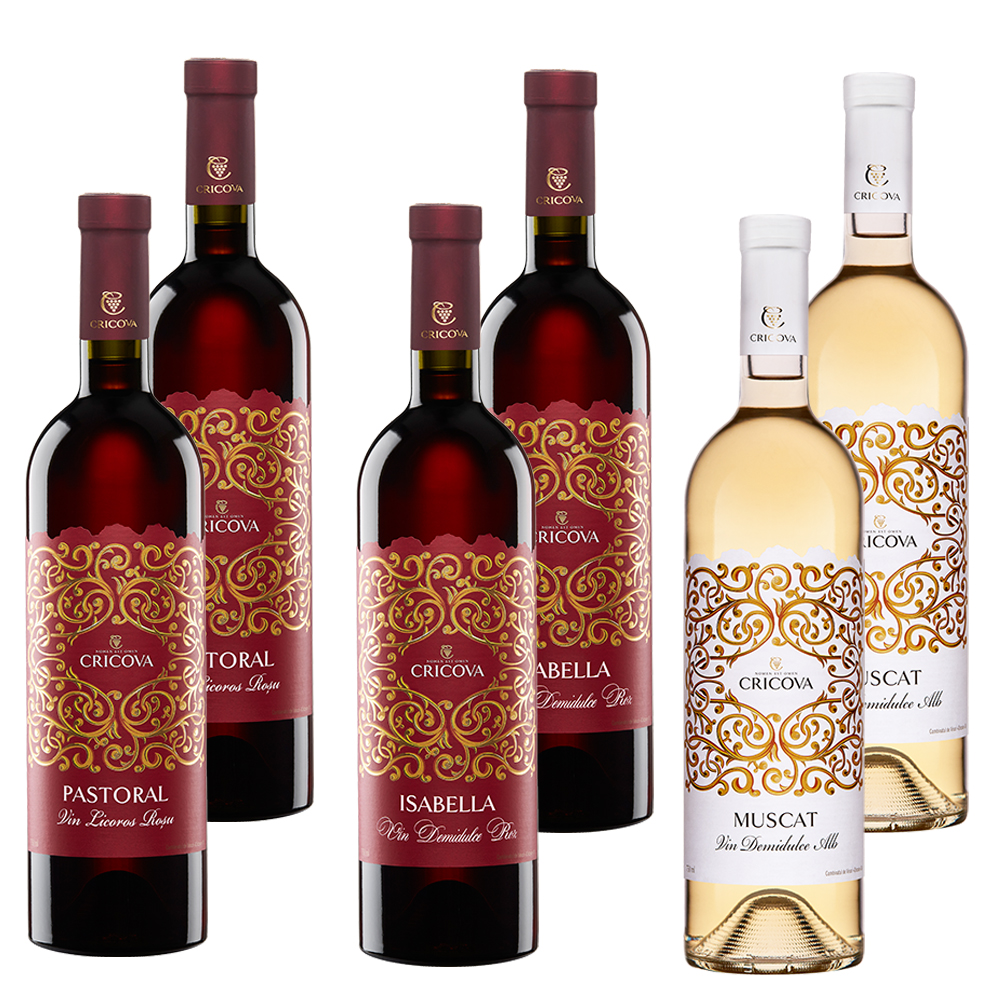 6er Probier-Set Moldawische Weine 6 X 0,75 Liter KAHOR MUSKAT ISABELLA МОЛДАВСКИЕ ВИНА