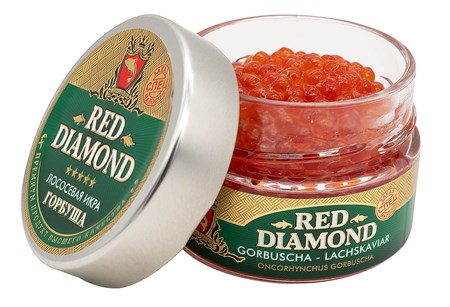 120g Red Diamond Kaviar Gorbuscha Prem.Glas -18° // Икра лососевая горбуша, зернистая малосол