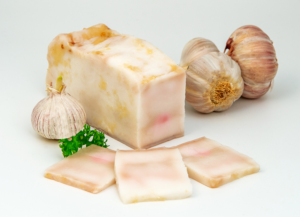 Speck Feingesalzen ca.300g mit Knoblauch Ländlicher Salzspeck