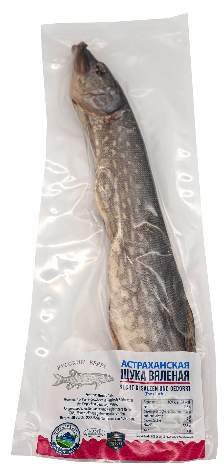 300g Hecht gesalzen gedorrt ausgenommen Direkt aus dem Wolga-Gebiet ЩУКА ВЯЛЕНАЯ АСТРАХАНСКАЯ