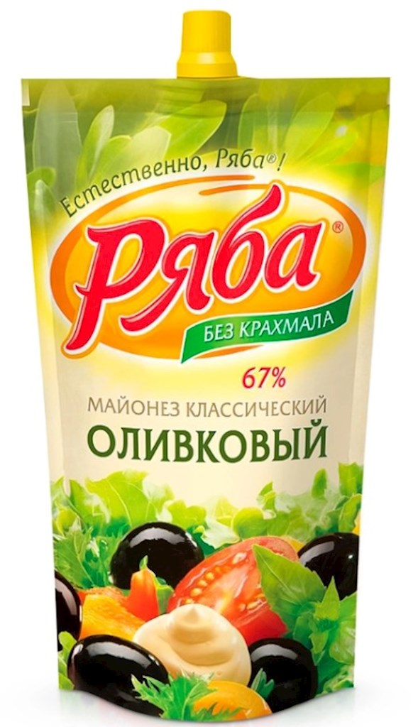 390g Rjaba Mayonnaise mit Olivenöl 67% Fett  // Майонез с оливковым маслом 
