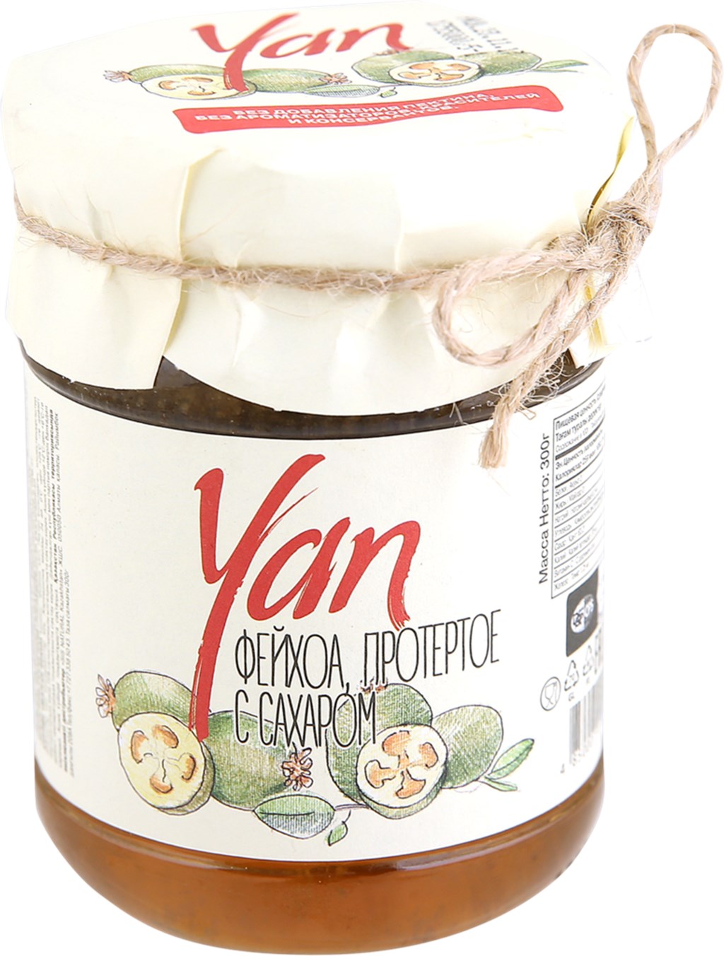 300g YAN FEIJOA PÜRIERT MIT ZUCKER NACH ARMENISCHER ART ФЕЙХОА ПРОТЕРТОЕ С САХAРОМ