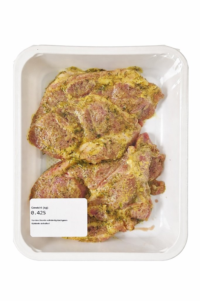 ca.400g Schweinenackensteak mariniert  mit Kräutern // Стейк из свиной шеи маринованный  на травах 