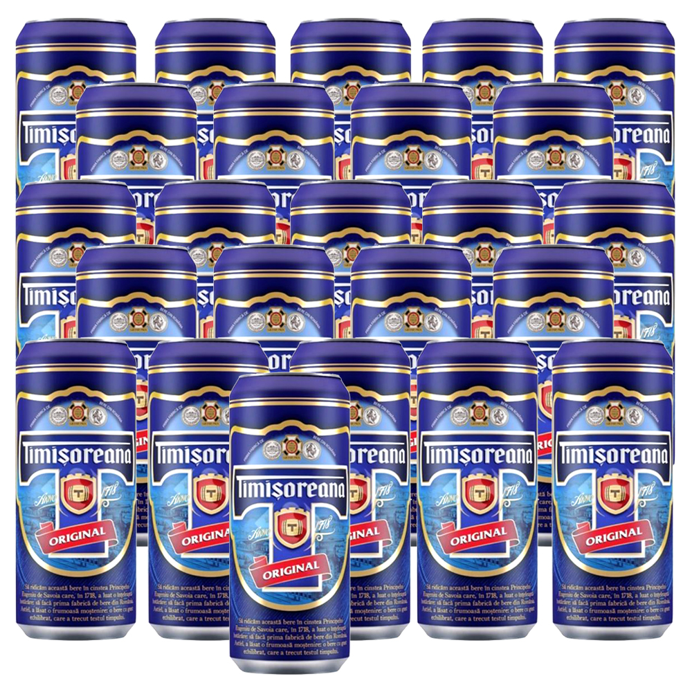 24X0,5L Timisoreana Bier hell Alc.5,0 % Blechdose inkl.Pfand ПИВО РУМЫНСКОЕ PIWO BERE