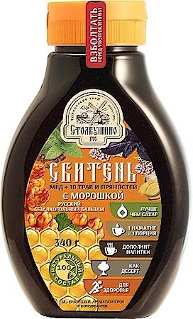 340g Stolbushino Sbiten, Moltebeersirup  mit Honig&Kräuter // Сбитень, Сироп с морошкой