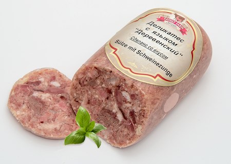 415g Family Farm Meat Sülze mit gekochter Zunge // Деликатес с языком "Деревенский" 