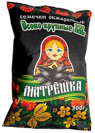 300g Sonneblumenkerne Matroschka XXL Schwarz Geröstet Матрёшка Отборные обжаренные семечки